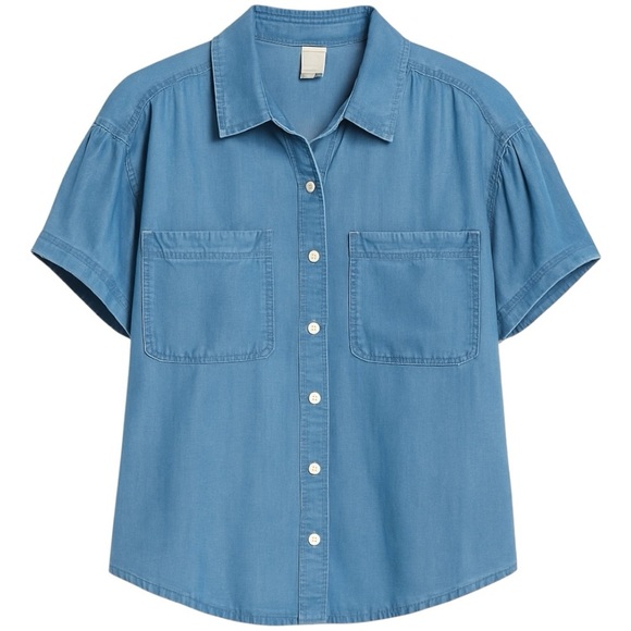 Michael Kors Chambray Sleeveless Button Down Shirt XL - Picture 2 of 5